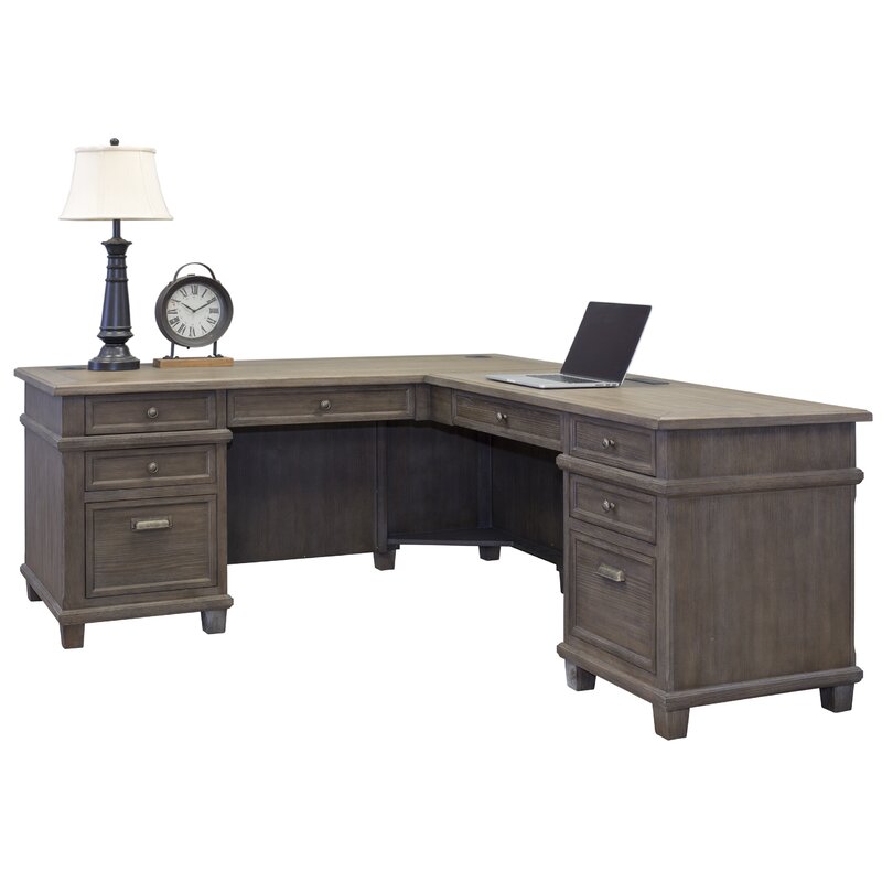 One Allium Way Larissa Solid Wood L Shape Executive Desk Reviews   Larissa Solid Wood L Shape Executive Desk 